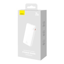 Powerbank Baseus Airpow с кабелем Type-C 10000mAh 1USB/USB-C 20W (PPQD090002) белый
