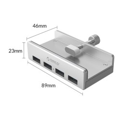 USB-хаб Orico MH4PU 4xUSB3.0 серебристый