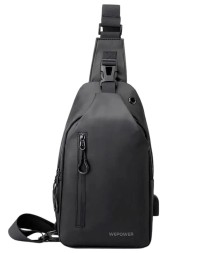 Рюкзак маленький на плечо однолямочный Wepower 1100-28 чёрная