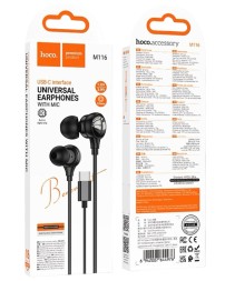 Стереонаушники Hoco M116 с микрофоном Type-C черные