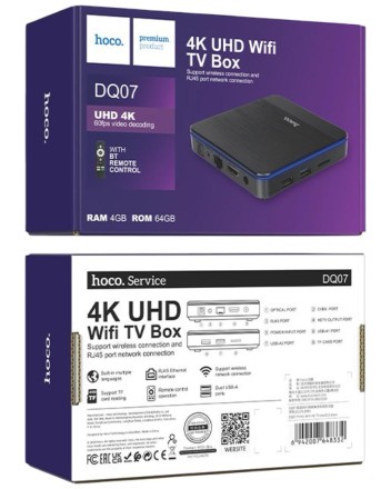  ТВ-приставка Hoco DQ07 4K/RAM-4GB/ROM-64GB черная