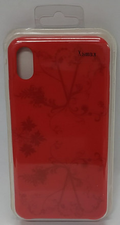 Накладка для i-Phone XS Max Silicone icase с рисунками, красный