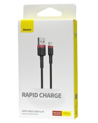 Usb Кабель-зарядка Lightning Baseus Cafule 1м (CALKLF-B19) черно-красный