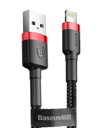  Usb Кабель-зарядка Lightning Baseus Cafule 1м (CALKLF-B19) черно-красный