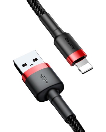  Usb Кабель-зарядка Lightning Baseus Cafule 1м (CALKLF-B19) черно-красный
