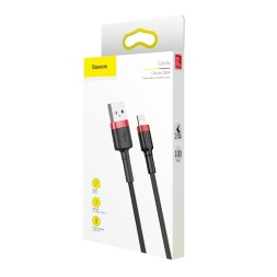 Usb Кабель-зарядка Lightning Baseus Cafule 1м (CALKLF-B19) черно-красный