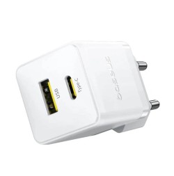 Сетевое зар. устр. Baseus Palm Fast Charger 1USB/1C 20W кабель Т-С на Т-С(P10111608213-01) белое