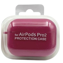 Силиконовый чехол для AirPods Pro 2 c карабином малиновый