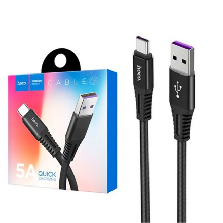 Usb Кабель-зарядка Type-C Hoco X22 1м 5A чёрный