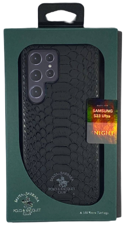  Накладка для Samsung Galaxy S23 Ultra Santa Barbara под кожу чёрная
