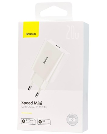  Сетевое зар. устр. Baseus Speed Mini 1C 3A 20W CCFS-SN02 белое