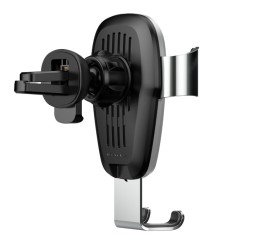 Держатель в автомобиль в воздуховод c беспроводной зарядкой Baseus Gravity (WXYL-B0S) серебристый