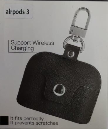  Силиконовый чехол для AirPods 3 с кнопкой и карабином черный