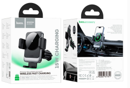 Держатель c беспроводной зарядкой в воздуховод Hoco HW13 15W черный