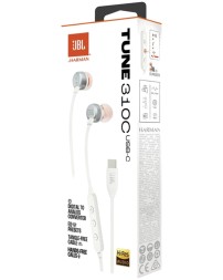 Наушники с микрофоном JBL T310C Type-C белые