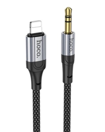  Аудиокабель Hoco UPA26 AUX 3,5мм на Lightning тканевый черный