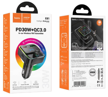  FM трансмиттер Hoco E81 черный