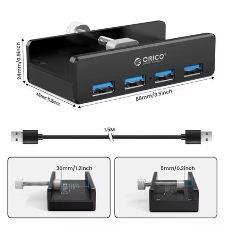  USB-хаб Orico MH4PU 4xUSB3.0 черный