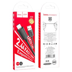 Usb Кабель-зарядка Lightning Hoco X88 2.4A 1м черный