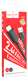 Usb Кабель-зарядка Lightning Hoco X88 2.4A 1м черный