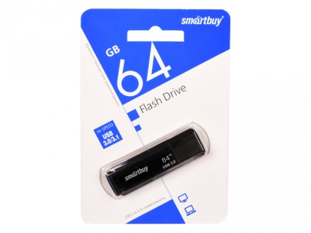  3.0 USB флеш накопитель Smartbuy 64GB Dock Black (SB64GBDK-K3)