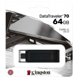 3.2 USB флеш накопитель Kingston Gen1 64GB DataTraveler 70 Type-C (DT70/64GB)