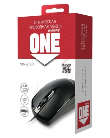  Мышь проводная Smartbuy ONE 215 (SBM-215-K)/100 черная