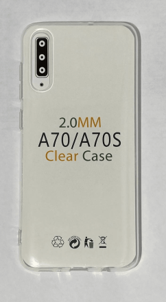  Чехол-накладка силикон 2.0мм Samsung Galaxy A70 прозрачный