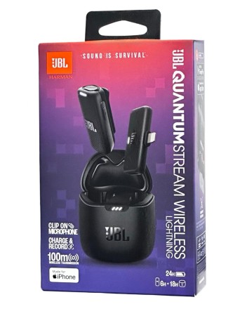  Микрофон беспроводной JBL Quantum Stream Wireless Lightning 24h/100м черный