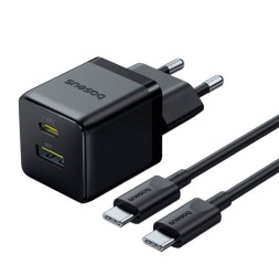 Сетевое зар. устр. Baseus Palm Charger 1USB/1C 30W кабель Type-C на Type-C P1011160A113-01 черное