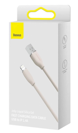  Usb Кабель-зарядка Lightning Baseus Jelly Liquid Silica Gel 2.4A 1.2м (CAGD000004) розовый