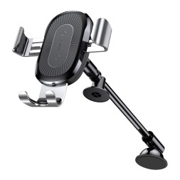 Держатель c беспроводной зарядкой Baseus Heukji Gravity (WXZT-0S) серебристый