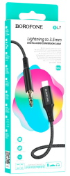 Кабель-переходник Lightning на AUX 3,5mm Borofone BL7 1м черный