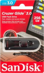 3.0 USB флеш накопитель SanDisk 256GB Cruzer Glide чёрный