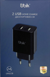 Сетевое зар. устр. Ubik UHS22 2USB 2A черное