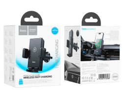 Держатель c беспроводной зарядкой в воздуховод Hoco HW21 15W черный