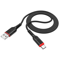 Usb Кабель-зарядка Type-C Hoco X59 3A 3м в тканевой оплётке черный