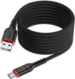 Usb Кабель-зарядка Type-C Hoco X59 3A 3м в тканевой оплётке черный