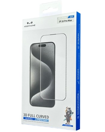  Защитное стекло i-Phone 16 Pro Max Keephone 3D Full прозрачное