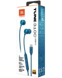 Наушники с микрофоном JBL T310C Type-C синие