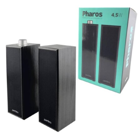  Акустическая система 2.0 Perfeo PHAROS мощность 2х3 Вт (RMS), чёрная, USB