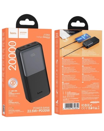  Powerbank Hoco J136A 20000mAh 2USB/1С 22.5W+PD20W черный