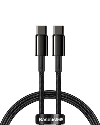  Кабель-зарядка Type-C на Type-C Baseus Tungsten Gold 100W 1м (CATWJ-01) черный