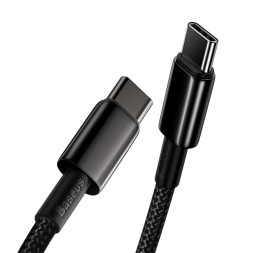 Кабель-зарядка Type-C на Type-C Baseus Tungsten Gold 100W 1м (CATWJ-01) черный