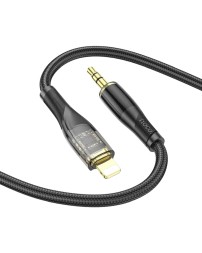 Кабель-переходник Hoco UPA25 AUX 3,5мм на Lightning 1м черный