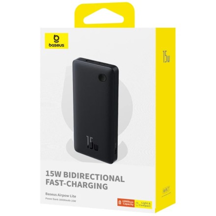  Powerbank Baseus Airpow Lite 10000mAh 1USB/1C 15W (P10067500213-00) чёрный