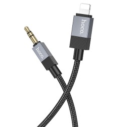Кабель-переходник Hoco UPA32A Lightning (папа) на AUX 3.5мм (папа) 1м черный