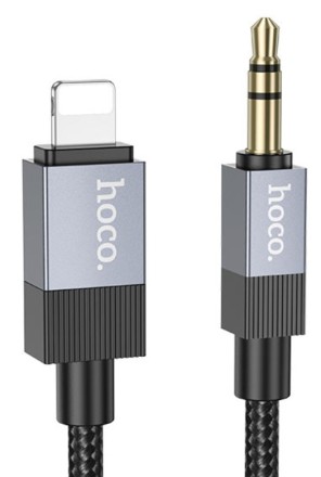  Кабель-переходник Hoco UPA32A Lightning (папа) на AUX 3.5мм (папа) 1м черный