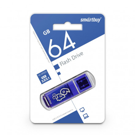 3.0 USB флеш накопитель Smartbuy 64GB Glossy Dark Blue (SB64GBGS-DB)