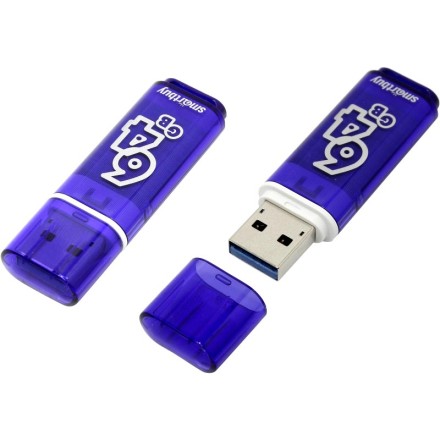  3.0 USB флеш накопитель Smartbuy 64GB Glossy Dark Blue (SB64GBGS-DB)